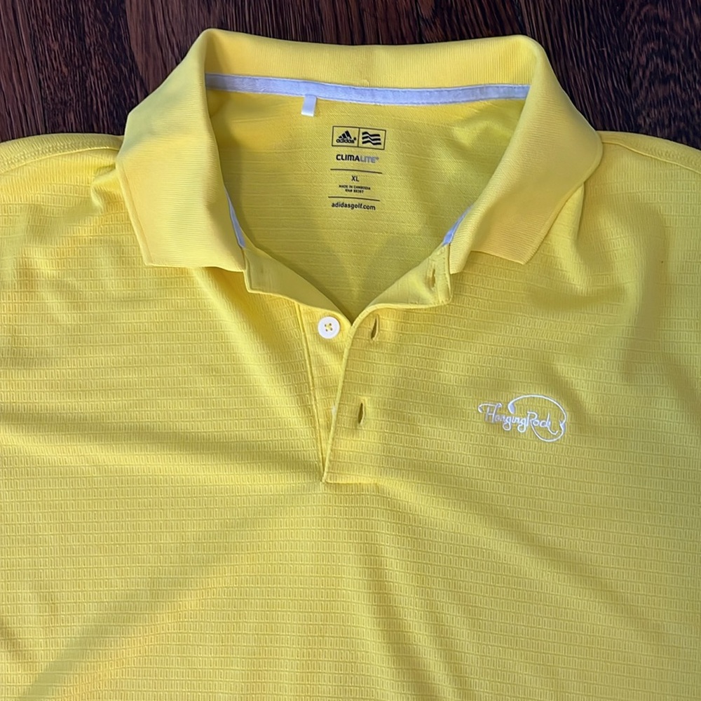 Bright Yellow Adidas  Polo Shirt size extra large